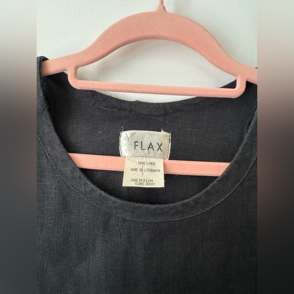 FLAX Black Linen Pullover Dress - Picture 2 of 5